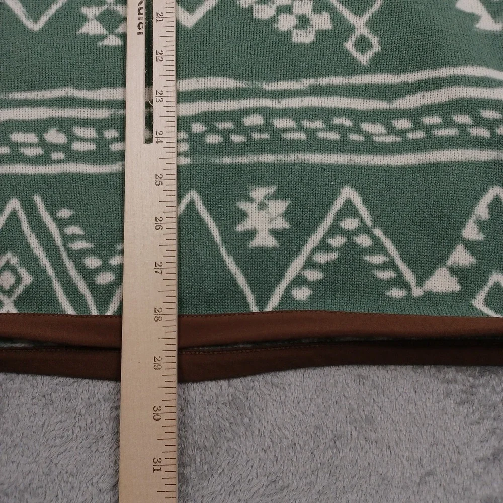 North Face Sweater Mens XXL Green Geometric Fleece 1/4 Zip Pullover‎ Pocket